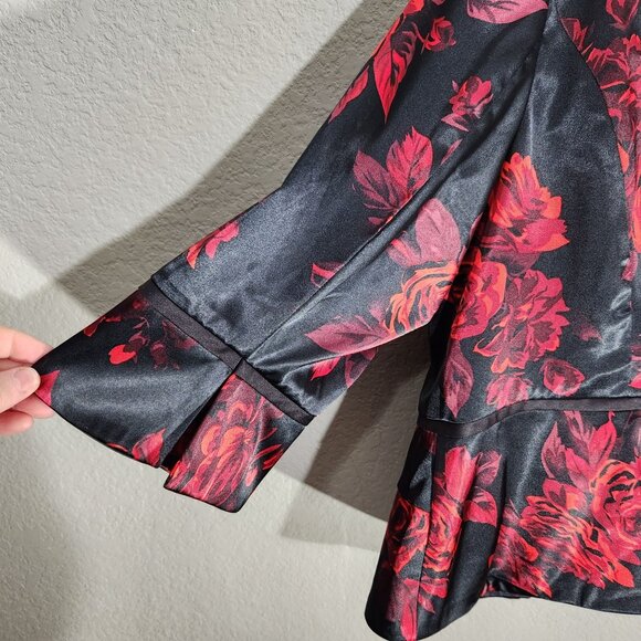 Alex Evenings Womens Black & Red Floral Jacket & Camisole 2-Piece Set Size 1X - Picture 6 of 16